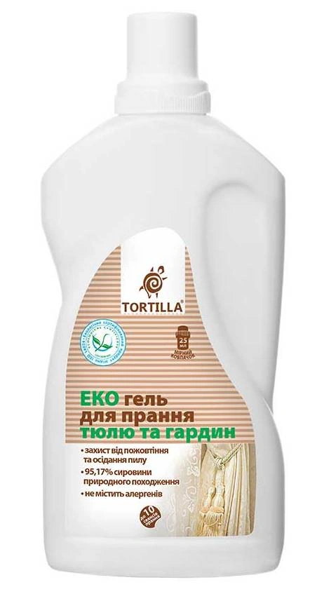Засіб для прання Tortilla Гель для прання тюлю та гардин Еко синтетичних, натуральних та змішаних тканин 500 мл