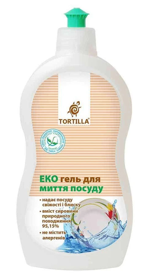 Засіб для миття посуду Tortilla Гель для миття посуду Еко 500 мл
