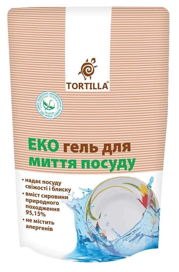 Засіб для миття посуду Tortilla Гель для миття посуду Еко (дой-пак) 500 мл