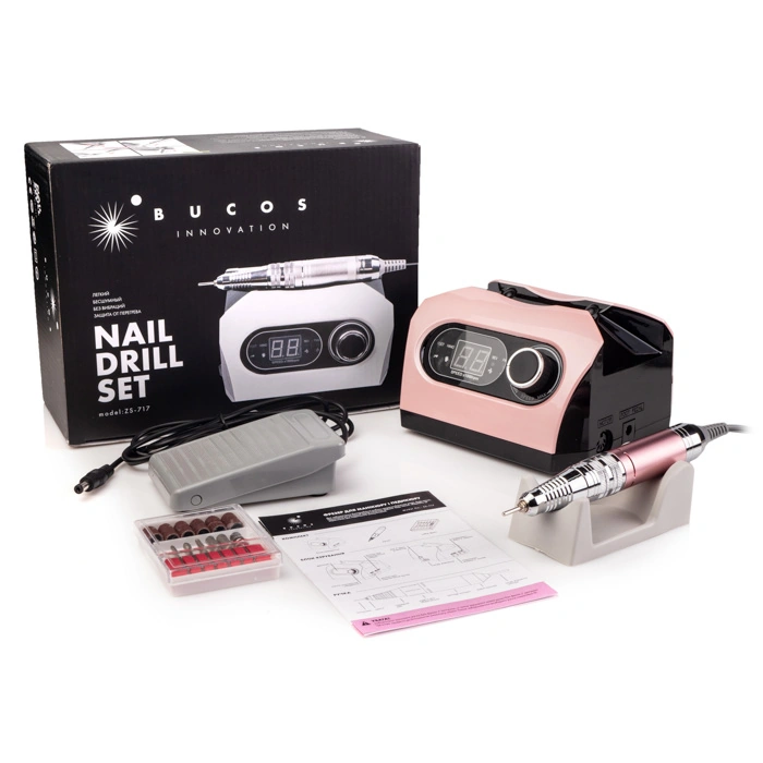 Фрезер для манікюру BUCOS ZS-717 PINK PROFESSIONAL 65W/35000 об.
