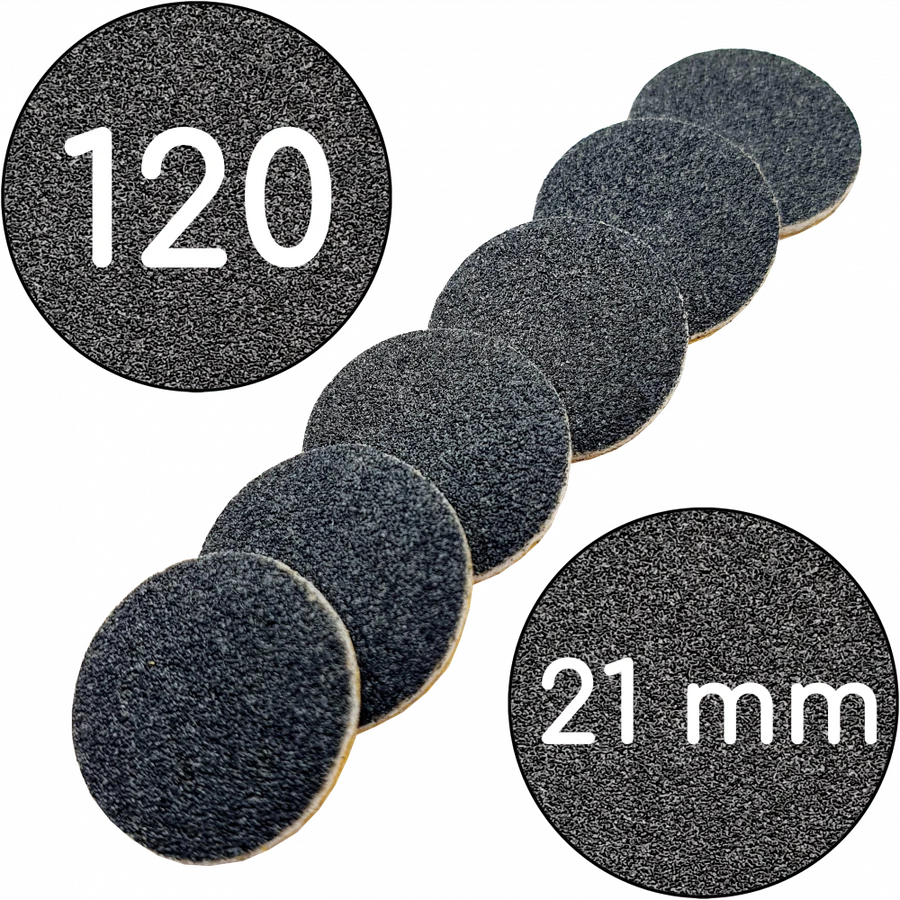 Змінні файли для подо-диску 21 мм ThePilochki Replaceable Abrasives Podo Dics Black 120 грит Чорні 50 шт