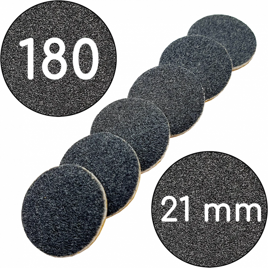 Змінні файли для подо-диску 21 мм ThePilochki Replaceable Abrasives Podo Dics Black 180 грит Чорні 50 шт