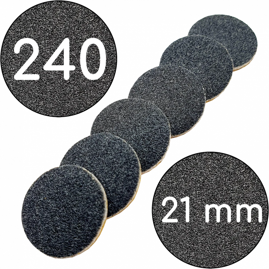 Змінні файли для подо-диску 21 мм ThePilochki Replaceable Abrasives Podo Dics Black 240 грит Чорні 50 шт