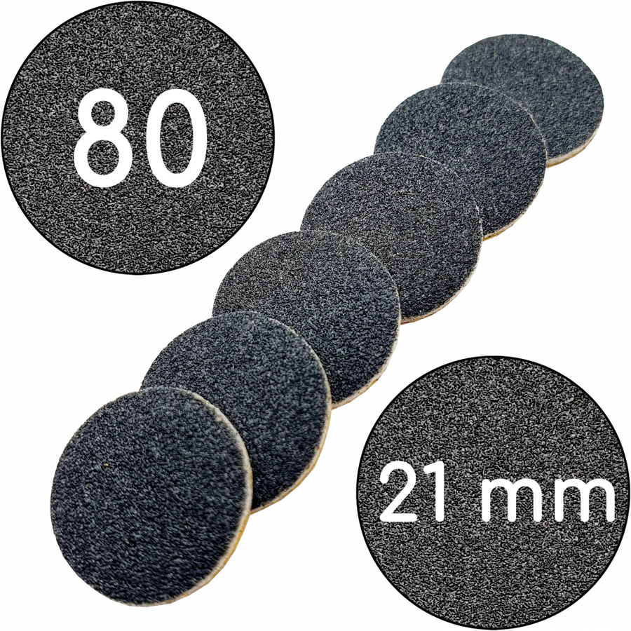Змінні файли для подо-диску Чорні ThePilochki Replaceable Abrasives 21 мм 80 грит 21 мм 50 шт