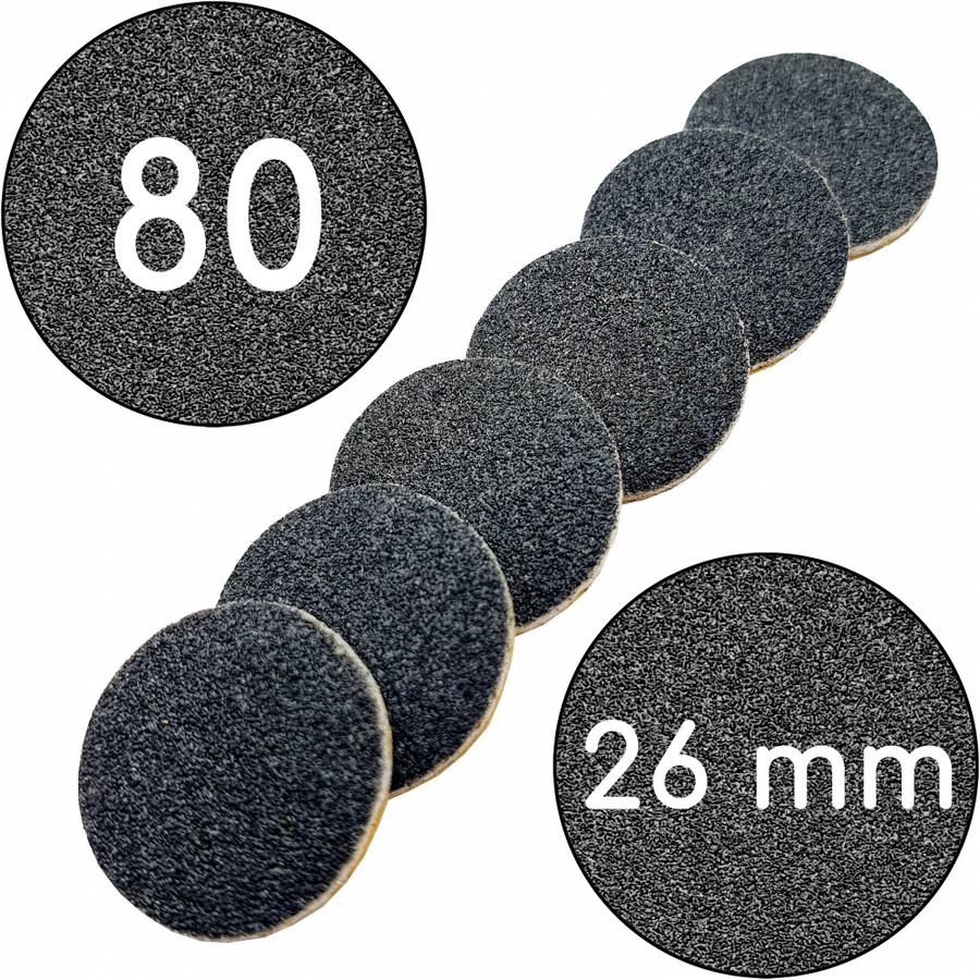 Змінні файли для подо-диску ThePilochki Replaceable Abrasives Podo Dics Black 80 грит 26 мм 50 шт
