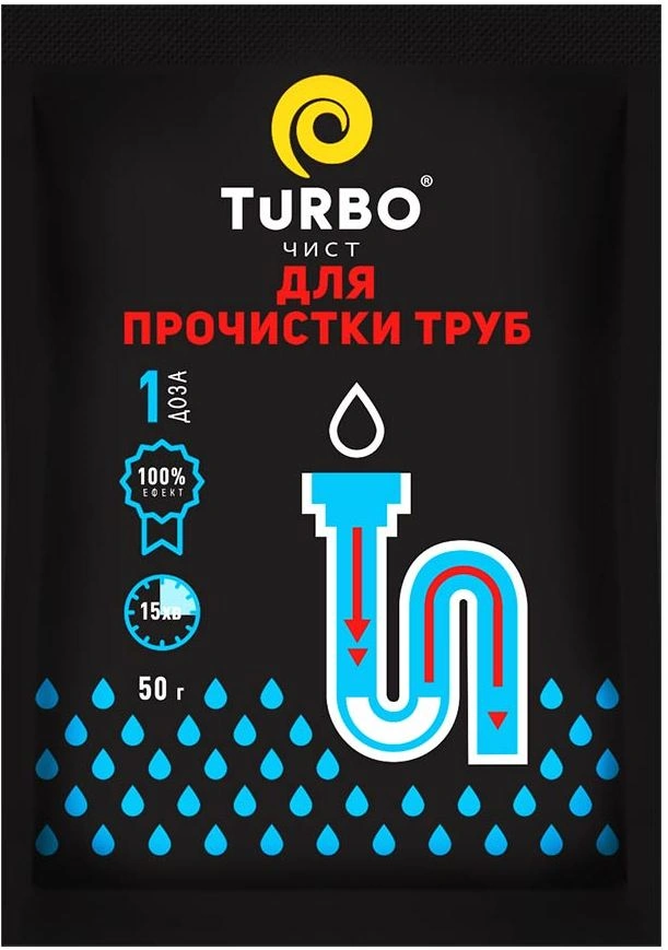 TURBOчист Гранули для прочищення каналізаційних труб пошите 50г