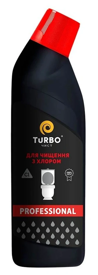 Гель для чищення унітазів із хлором TURBOчист Активний гель для чищення унітазів із хлором 1 л