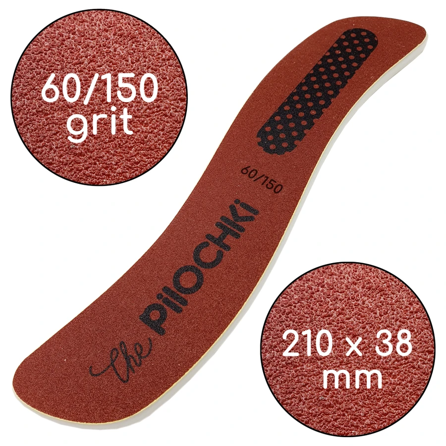 Педикюрна акрилова тертка Хвиля ThePilochki Acrylic Pedicure Grater Wave Burgundy 60/150 грит Бордовий