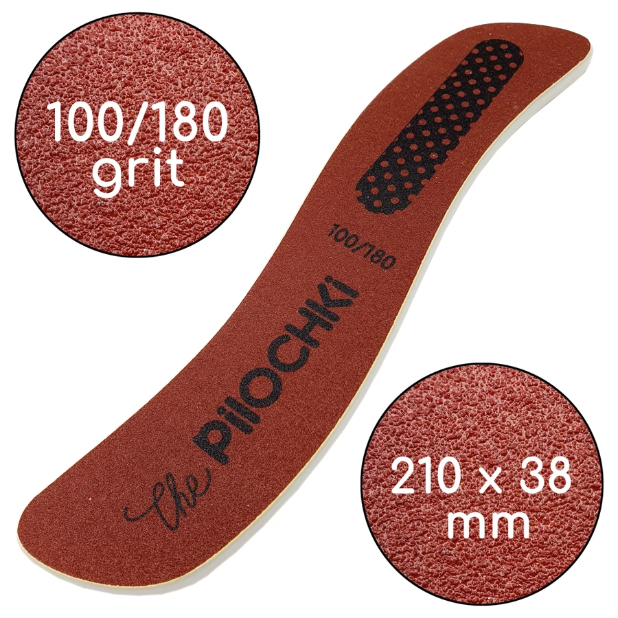 Педикюрна акрилова тертка Хвиля ThePilochki Acrylic Pedicure Grater Wave Burgundy 100/180 грит Бордовий