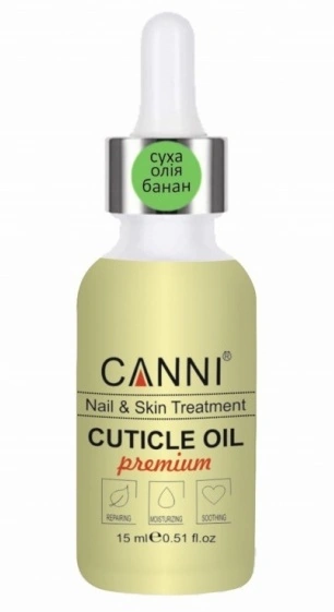 Суха олія для кутикули Canni Dry Cuticle Oil Banana банан 15 мл