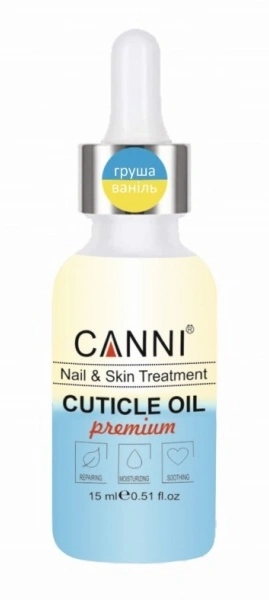 Двофазне масло для кутикули Canni Two Phase Cuticle Oil Pear-Vanilla груша-ваніль 15 мл