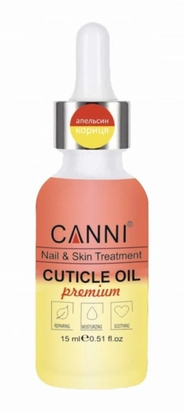 Двофазне масло для кутикули Canni Two Phase Cuticle Oil Orange-Cinnamon апельсин-кориця 15 мл