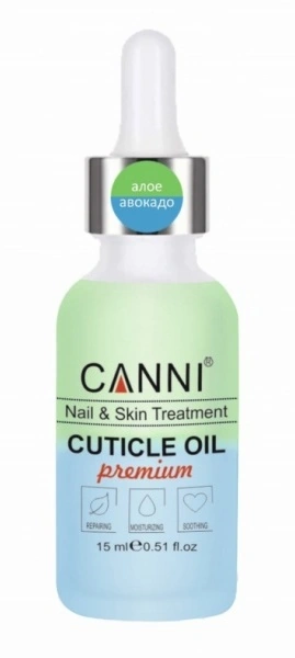 Двофазне масло для кутикули Canni Two Phase Cuticle Oil Aloe-Avocado алое-авокадо 15 мл