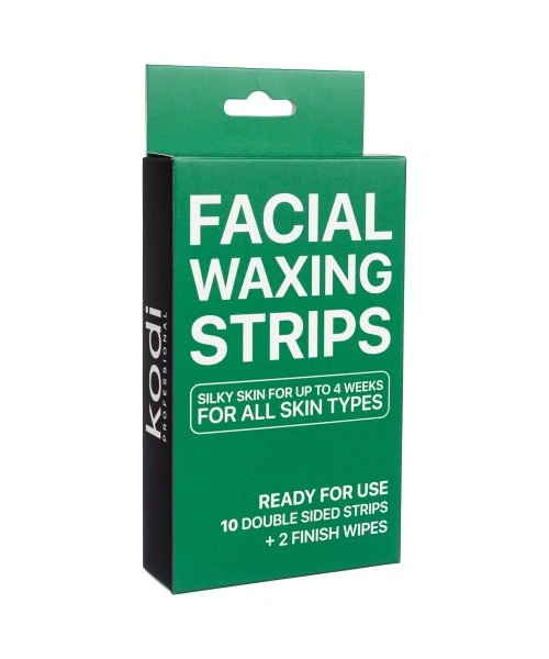 Набір воскових смужок для обличчя Kodi Facial Waxing Strips 10 двосторонніх смужок +2 фінішні серветки 10 шт