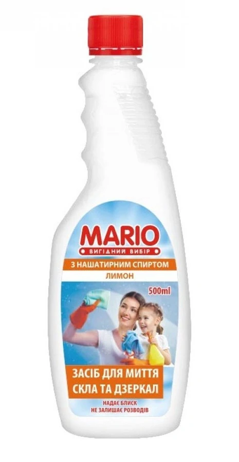 Маротех Засіб для миття скляних поверхонь Лимон MARIO 500 мл (запаска)