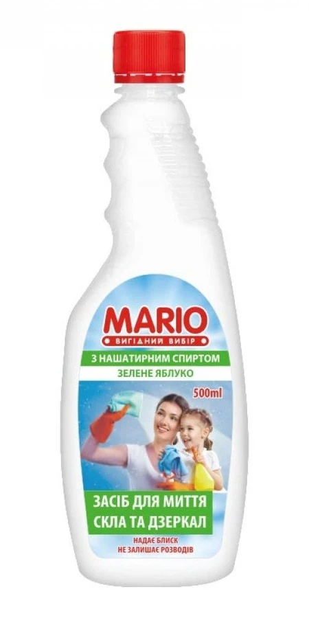 Маротех Засіб для миття скляних поверхонь Яблуко MARIO 500 мл (запаска)