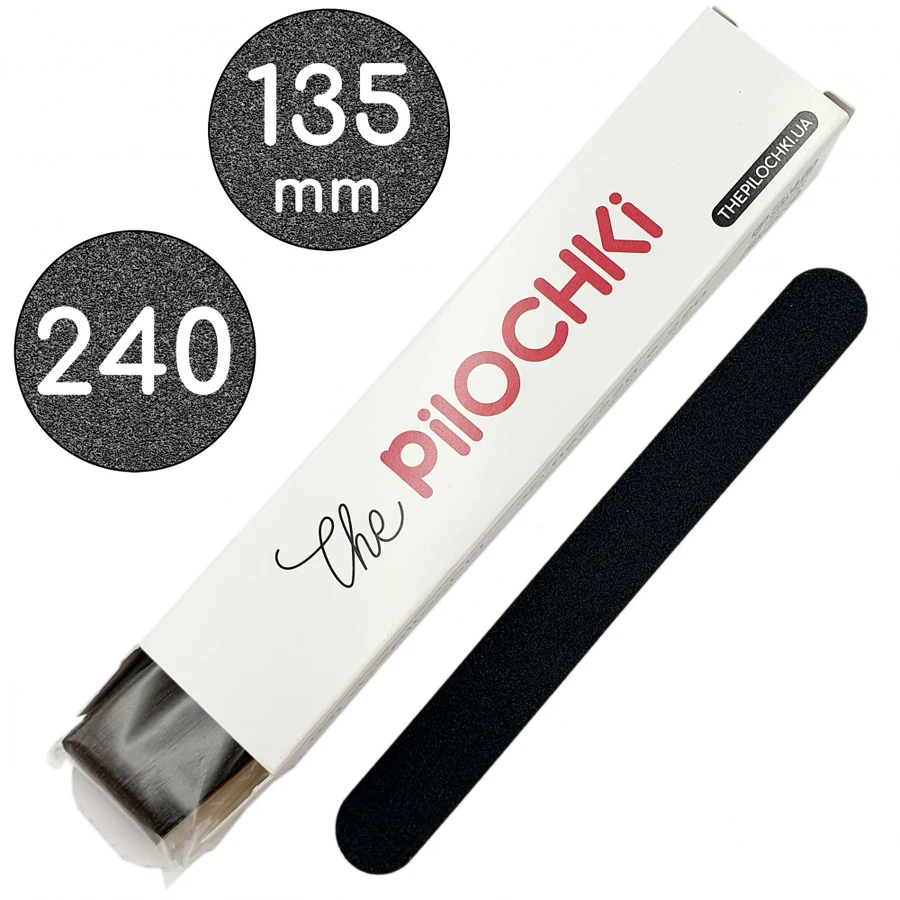 Змінні файли для прямої основи 135 мм ThePilochki Replaceable Abrasives Flat Black 240 грит Чорні 50 шт
