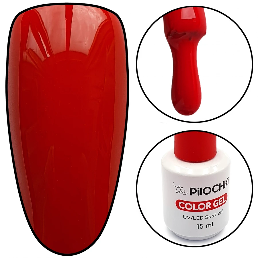 Гель-лак ThePilochki Gel Polish №1132 оранжево-червоний крайола 15 мл