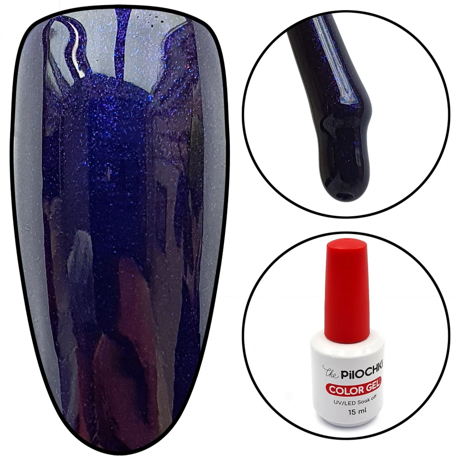 Гель-лак ThePilochki Gel Polish №1504 синій із шиммером 15 мл