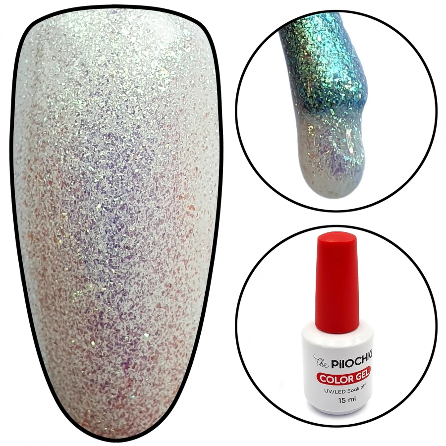 Гель-лак ThePilochki Gel Polish №1511 молочний з голографічною слюдою 15 мл