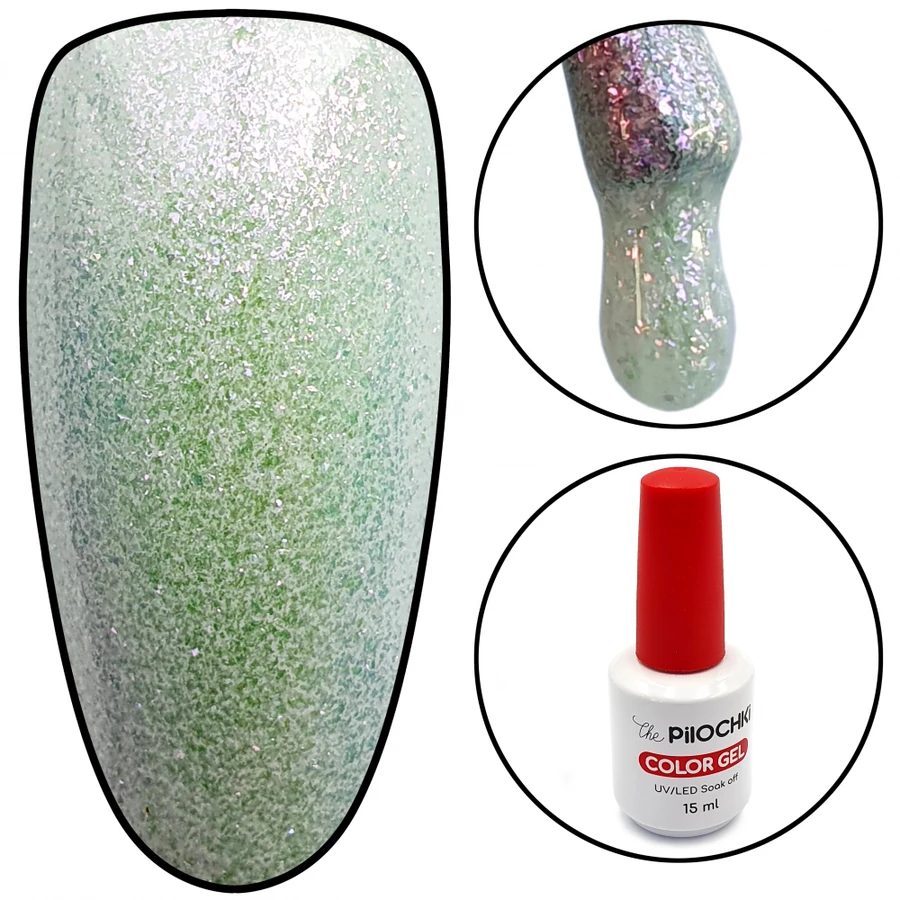 Гель-лак ThePilochki Gel Polish №1512 молочний з голографічною слюдою 15 мл