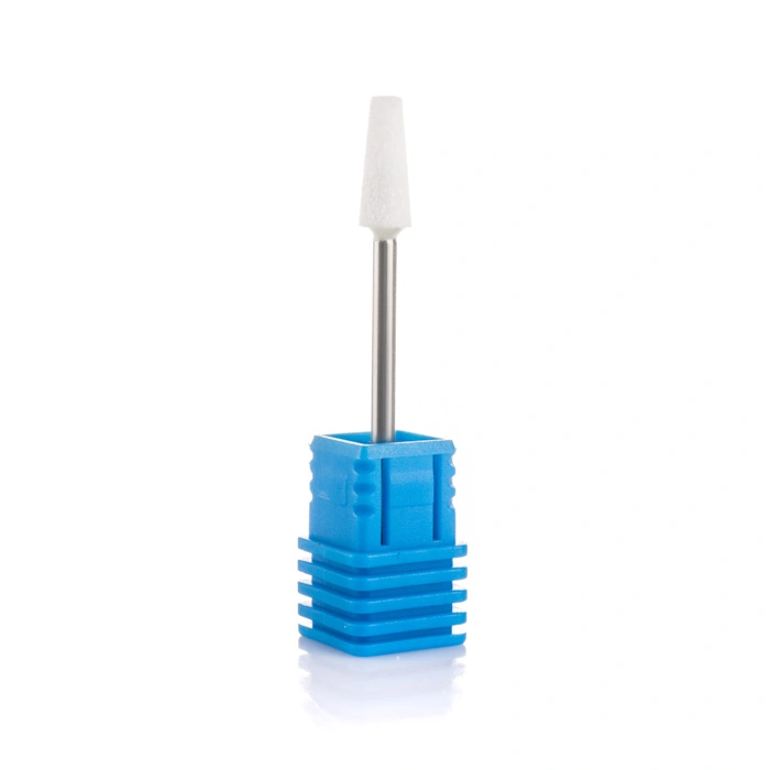 Насадка корундова усічений конус подовжений Nail Perfect Nozzle Corundum Cone White біла 4.5 мм