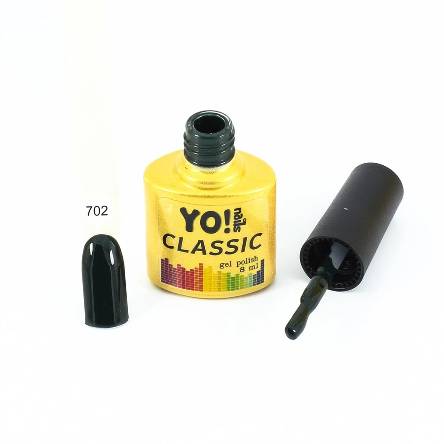 Гель-лак Yo!Nails Classic Gel Polish №702 темно-зелений, пляшковий 8 мл