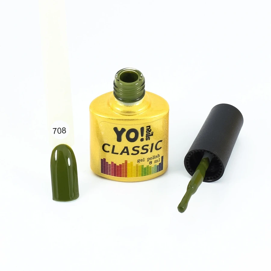 Гель-лак Yo!Nails Classic Gel Polish №708 оливковий хакі 8 мл