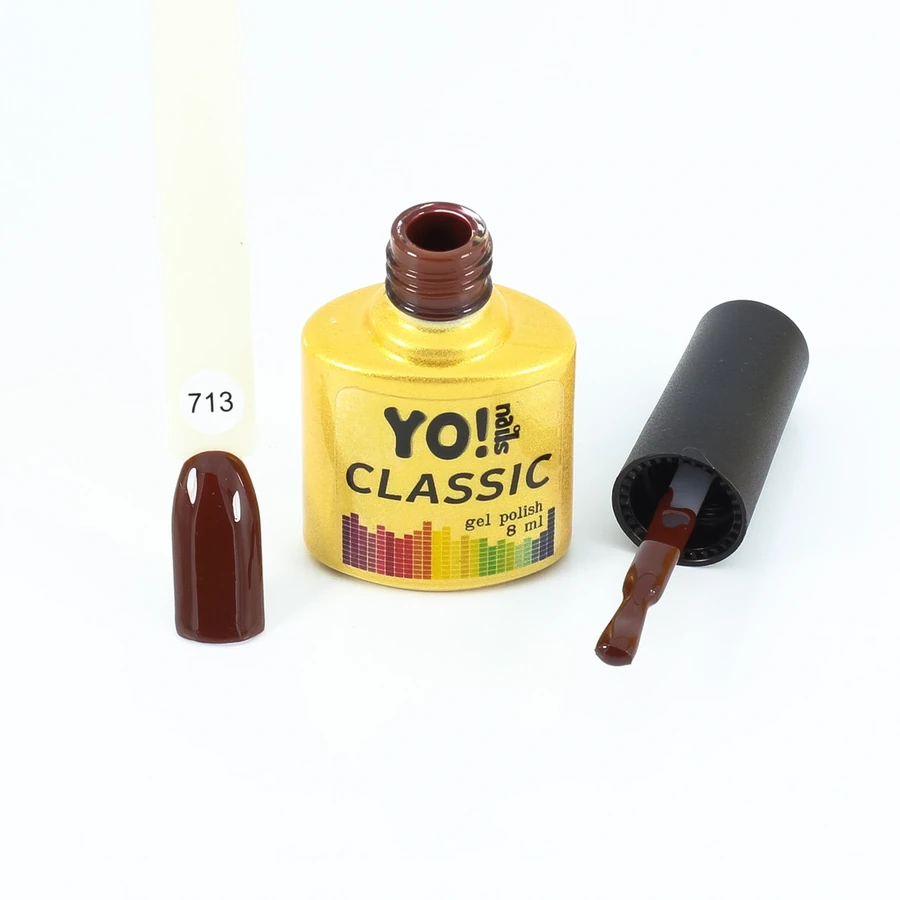 Гель-лак Yo!Nails Classic Gel Polish №713 шоколадно-коричневий 8 мл