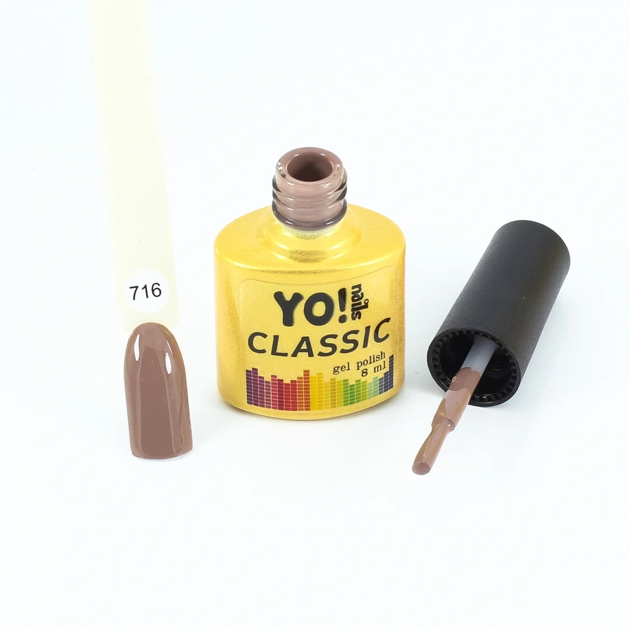 Гель-лак Yo!Nails Classic Gel Polish №716 кава з молоком 8 мл