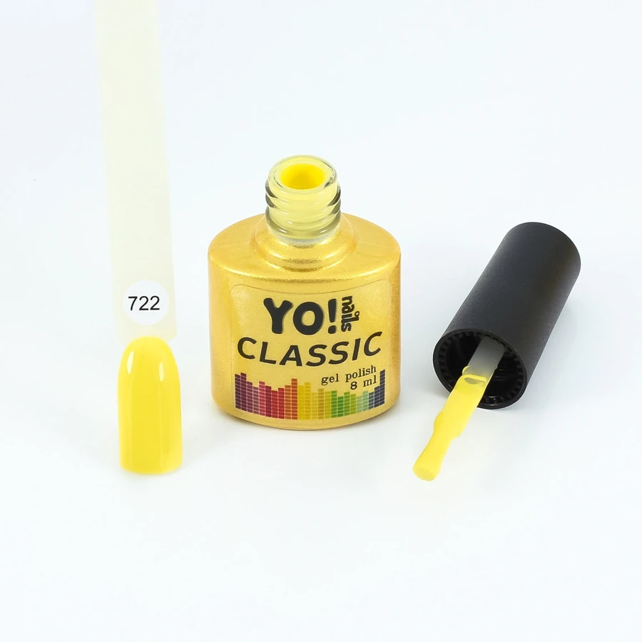 Гель-лак Yo!Nails Classic Gel Polish №722 лимонно-жовтий, пастельний 8 мл