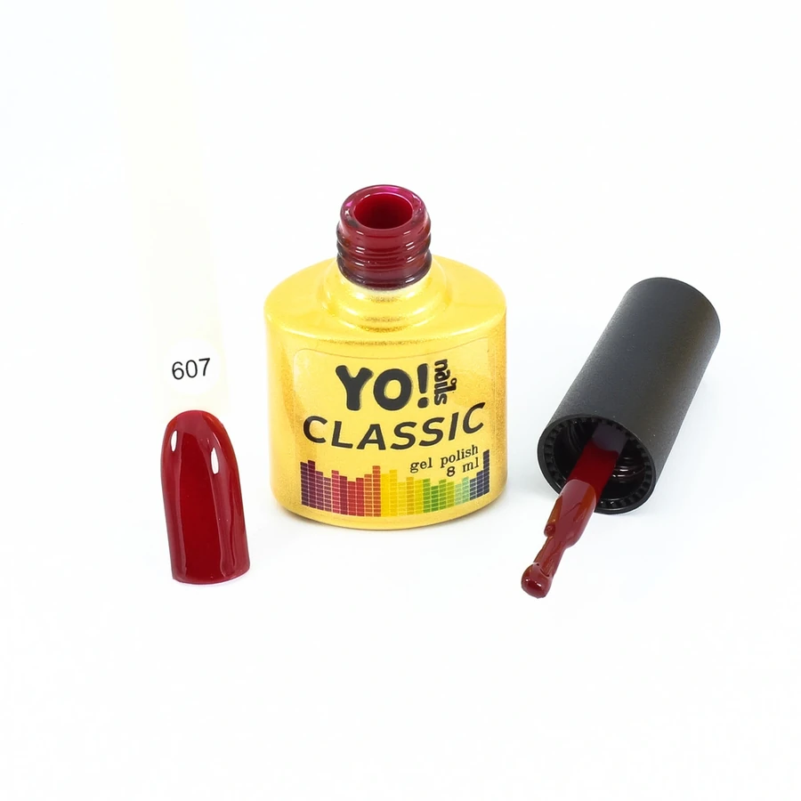 Гель-лак Yo!Nails Classic Gel Polish №607 червоно-вишневий 8 мл