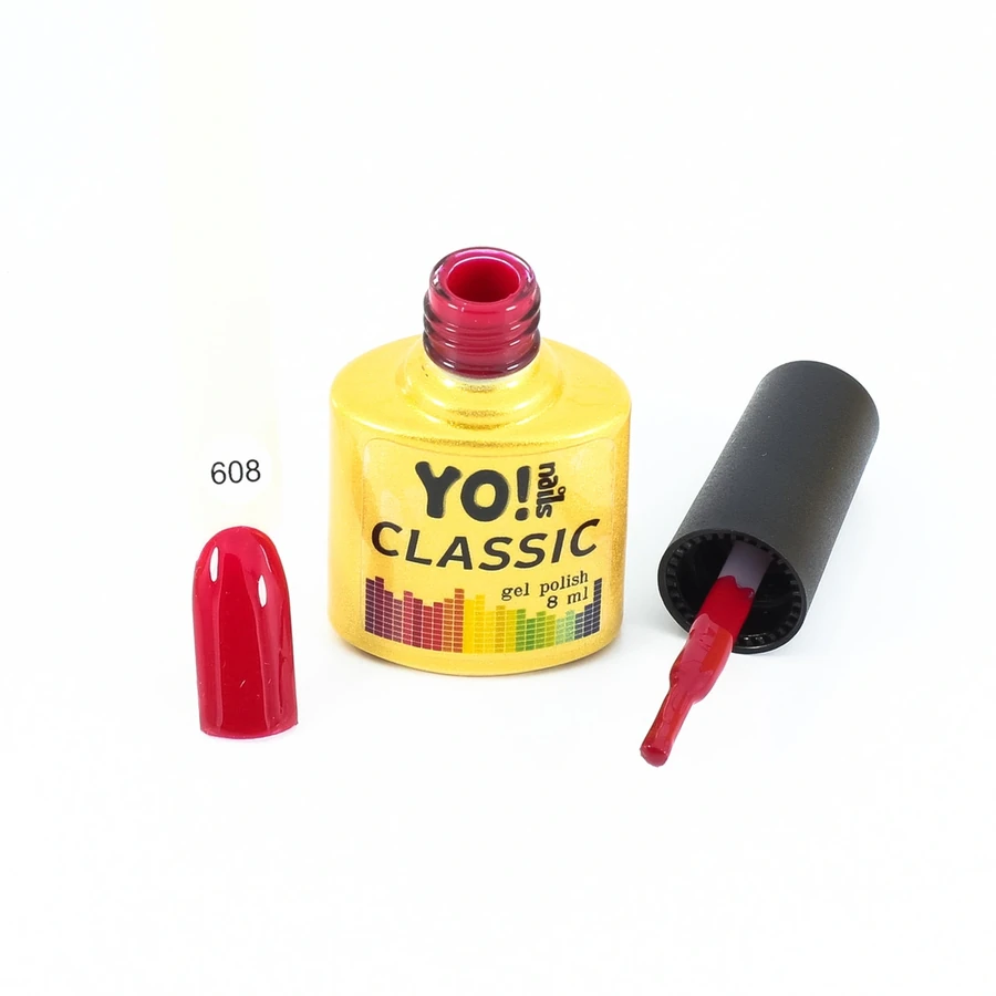Гель-лак Yo!Nails Classic Gel Polish №608 червоно-рожевий 8 мл
