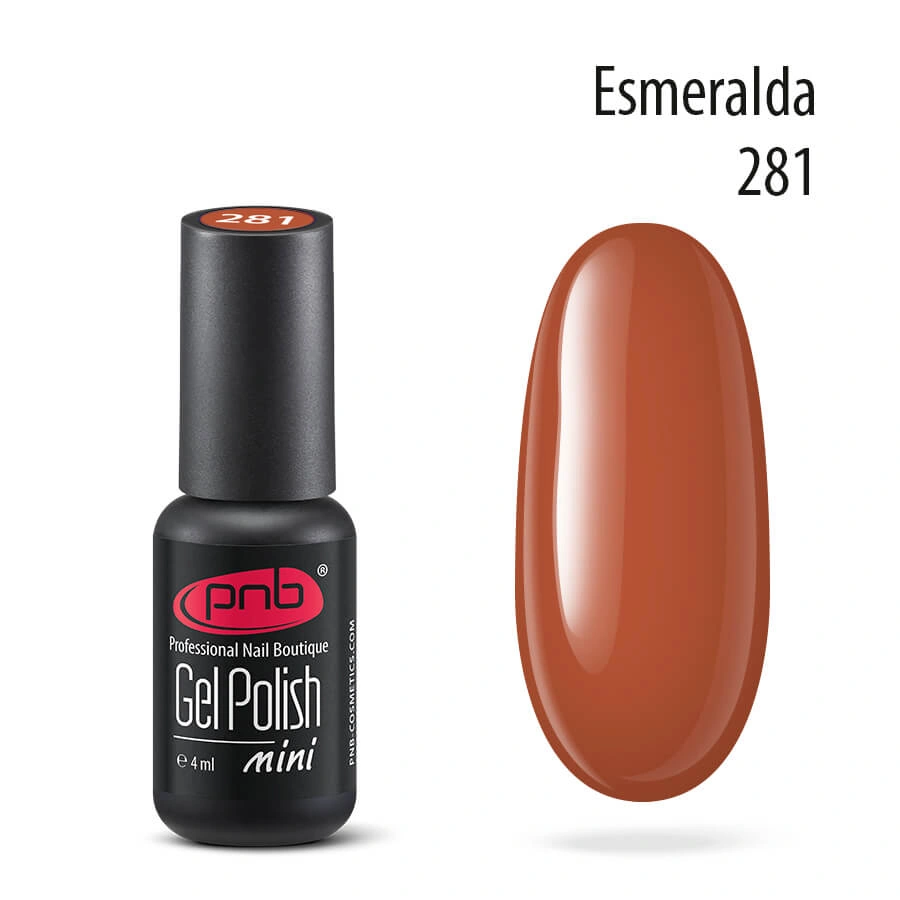 Гель-лак PNB №281 Esmeralda морковно-карамельний, емаль 8 мл