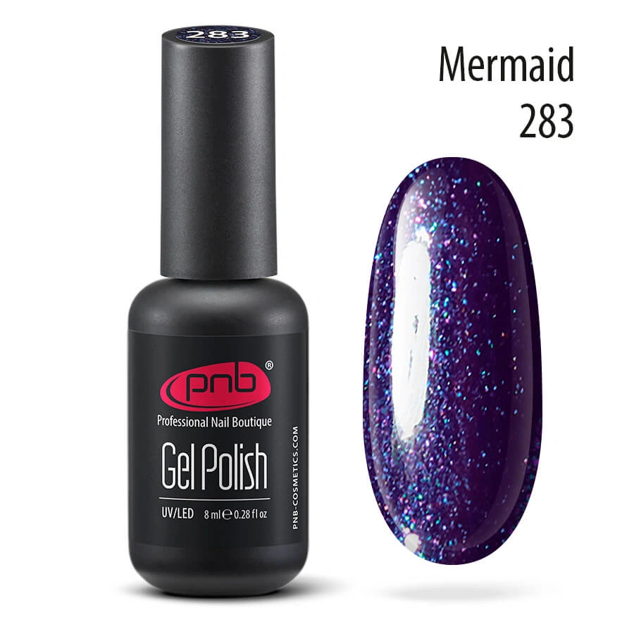 Гель-лак PNB №283 Mermaid фіолетовий, шиммер 8 мл