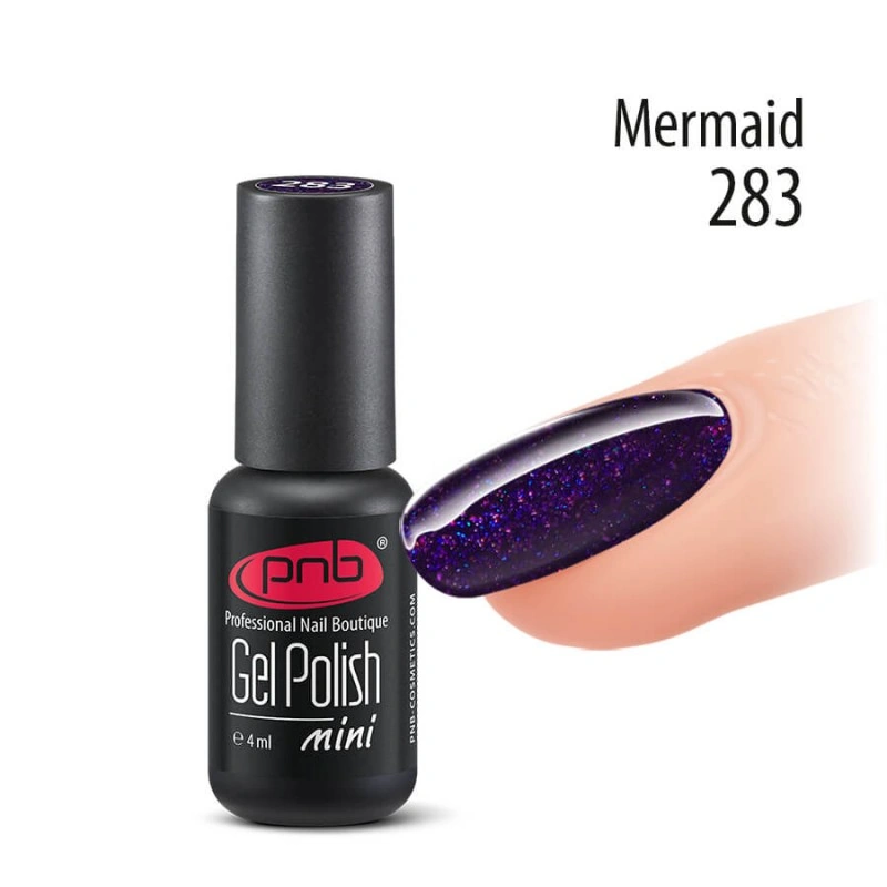 Гель-лак PNB Mini №283 Mermaid фіолетовий, шиммер 4 мл