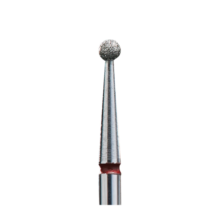 Фреза алмазна куля Staleks Pro Expert Diamond Nozzle Ball червона, м`який абразив 2.5 мм