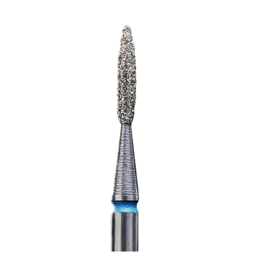 Фреза алмазна полум`я Staleks Pro Expert Diamond Nozzle Flame синя, середній абразив 1.6 мм