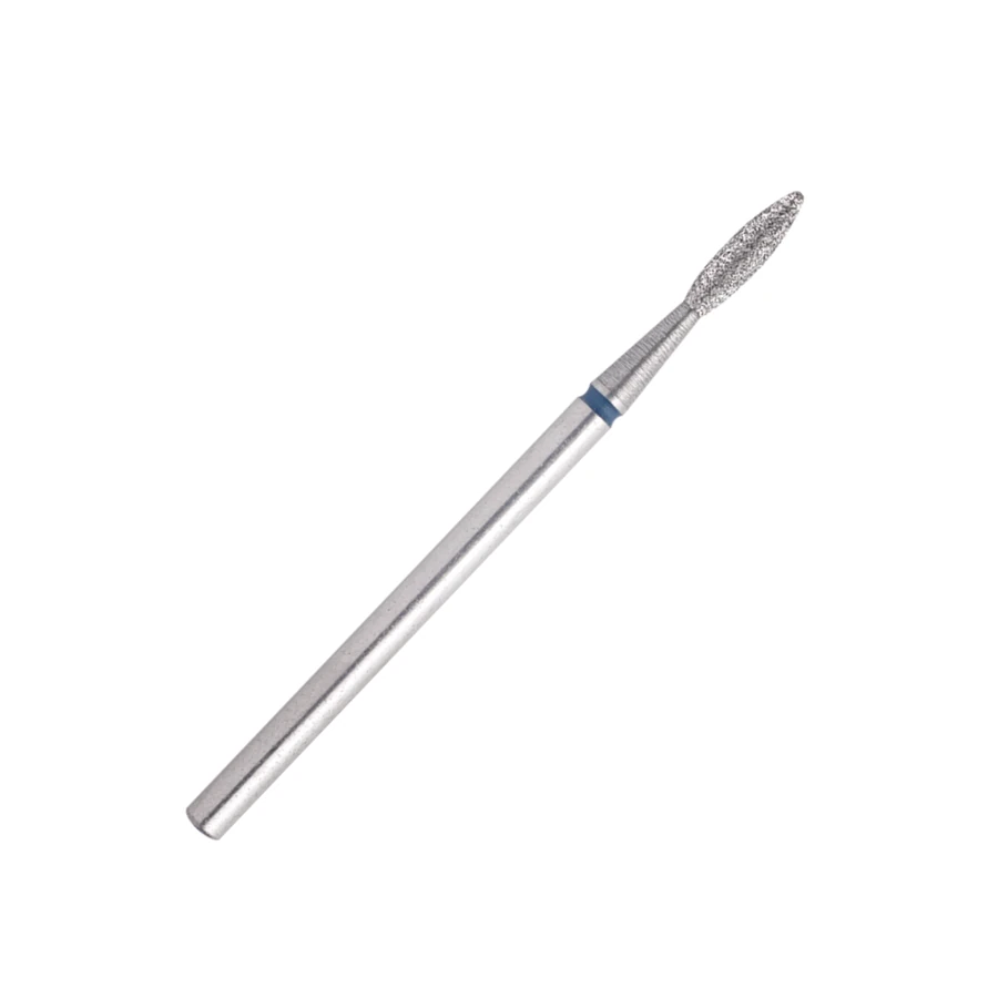 Фреза алмазна полум`я Staleks Pro Expert Diamond Nozzle Flame синя, середній абразив 2.1 мм