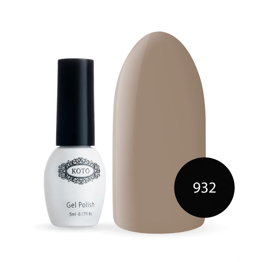 Гель-лак Koto Gel Polish №932 бежево-попелястий, емаль 5 мл