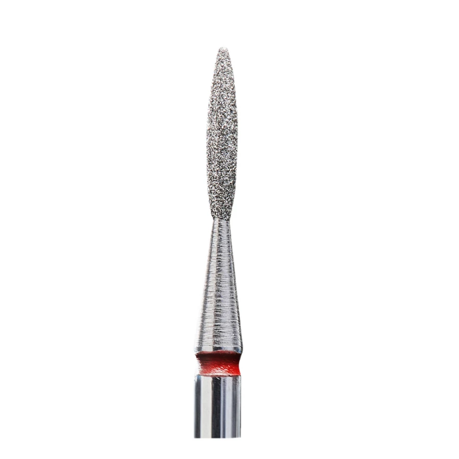 Фреза алмазна полум`я Staleks Pro Expert Diamond Nozzle Flame червона, м`який абразив 1,6 мм