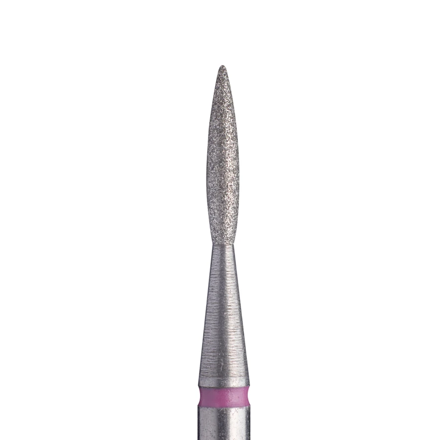 Фреза алмазна гостре полум`я Staleks Pro Expert Diamond Nozzle Flame червона, м`який абразив 1,6 мм
