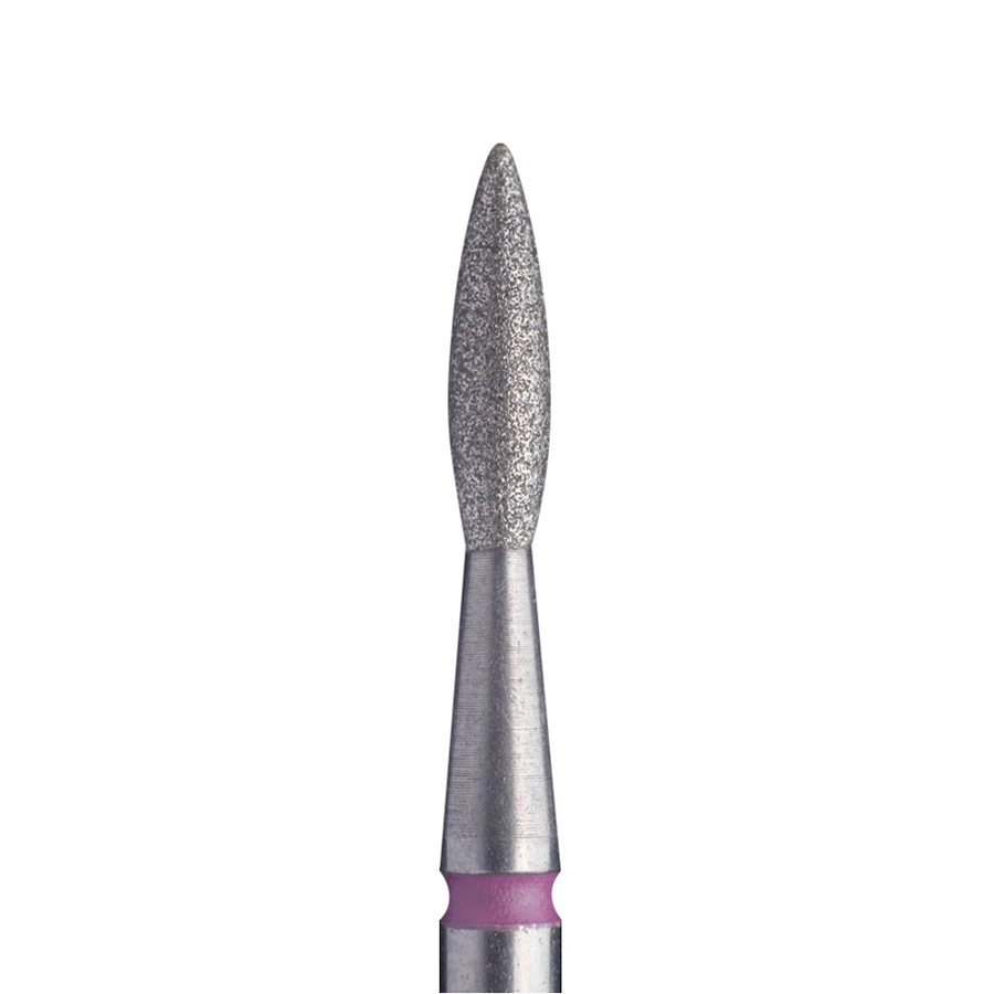Алмазна насадка полум`я Staleks Pro Expert Diamond Nozzle Flame рожева, м`який абразив 2.1 мм