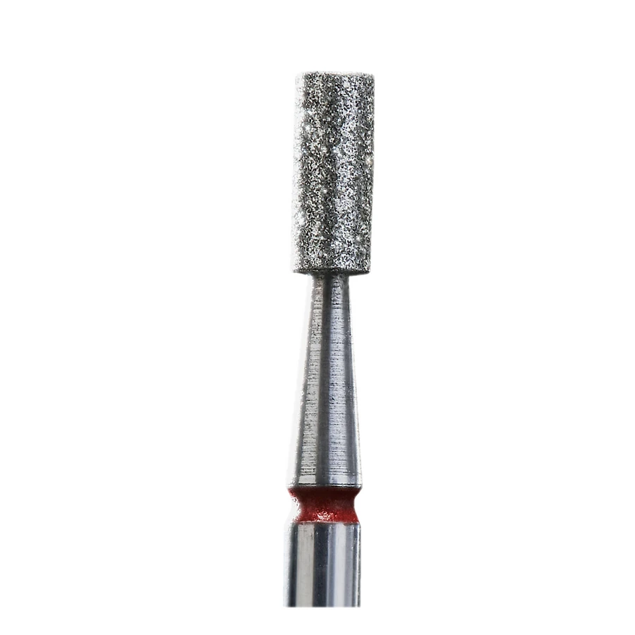 Фреза алмазна циліндр Staleks Pro Expert Diamond Nozzle Cylinder червона, м`який абразив 2,5 мм