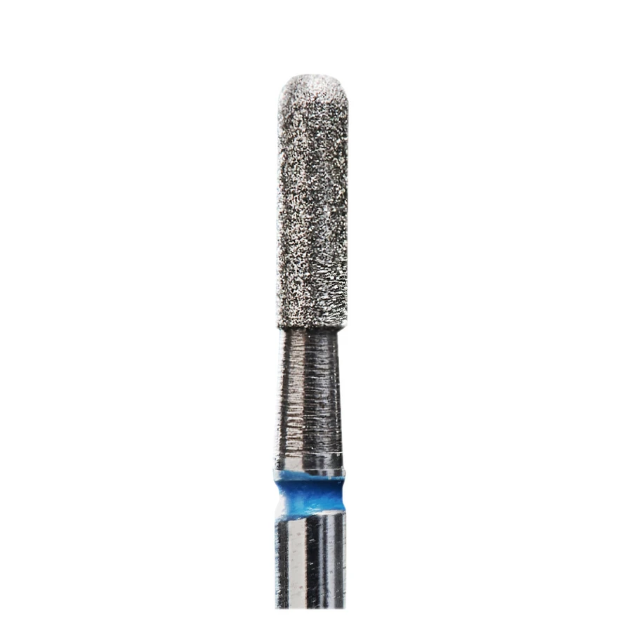 Фреза алмазна циліндр із закругленням Staleks Pro Expert Diamond Nozzle Cylinder синя, середній абразив 2.3 мм