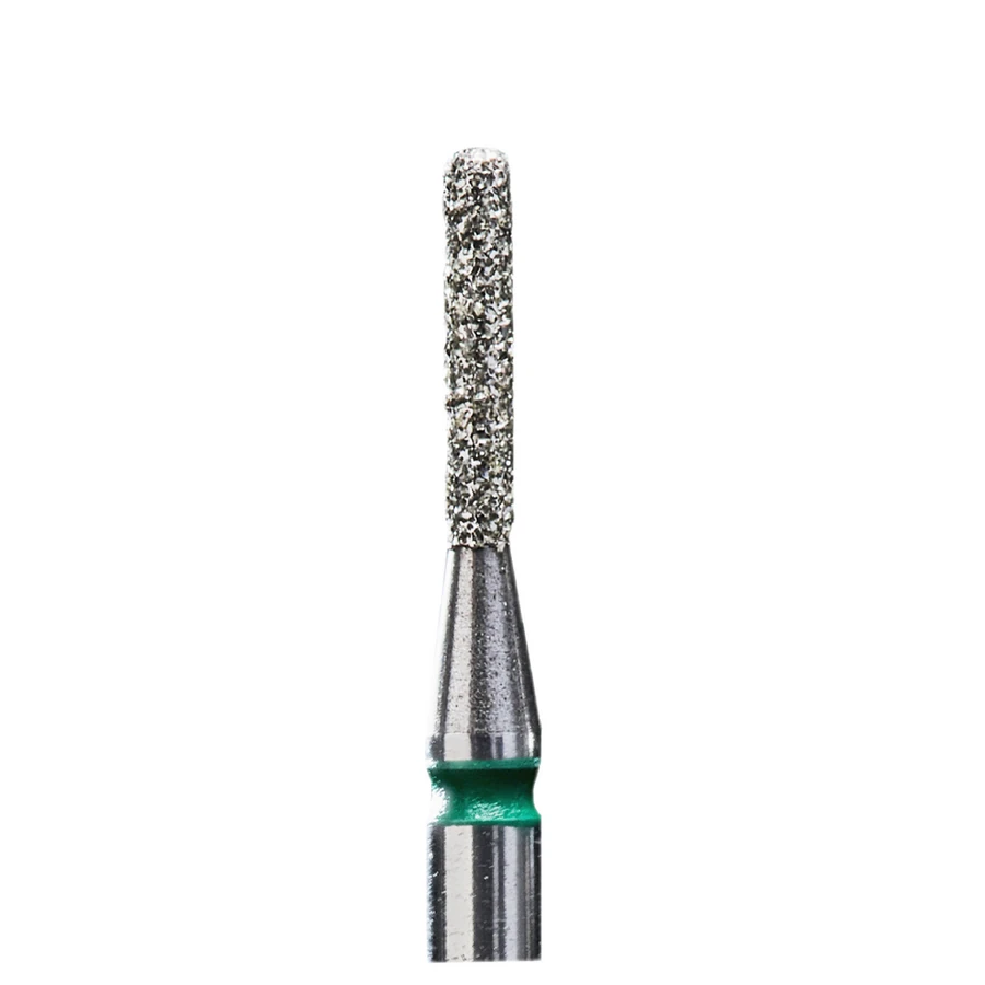 Фреза алмазна циліндр з заокругленням Staleks Pro Expert Diamond Nozzle Cylinder зелена, грубий абразив 1.4 мм
