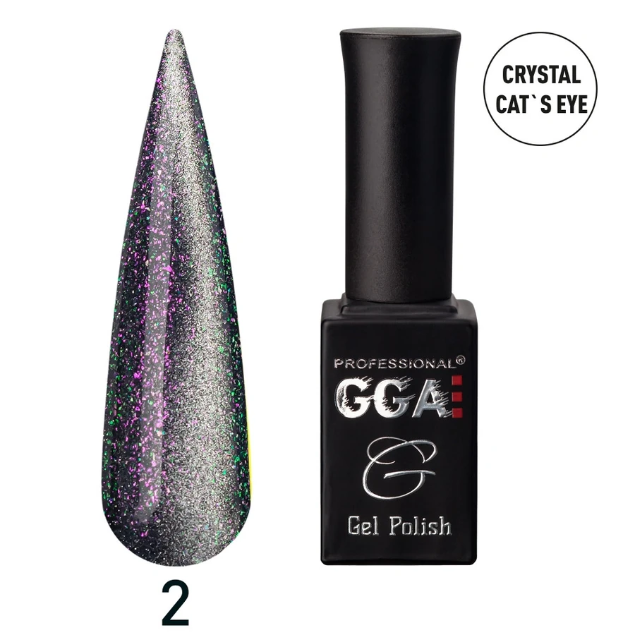 Гель-лак GGA Professional Gel Polish Crystal Cat`s eye № 02 Чорничний джем 10 мл