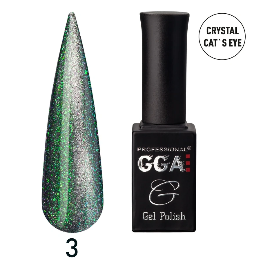 Гель-лак GGA Professional Gel Polish Crystal Cat`s eye № 03 Запашна хвоя 10 мл
