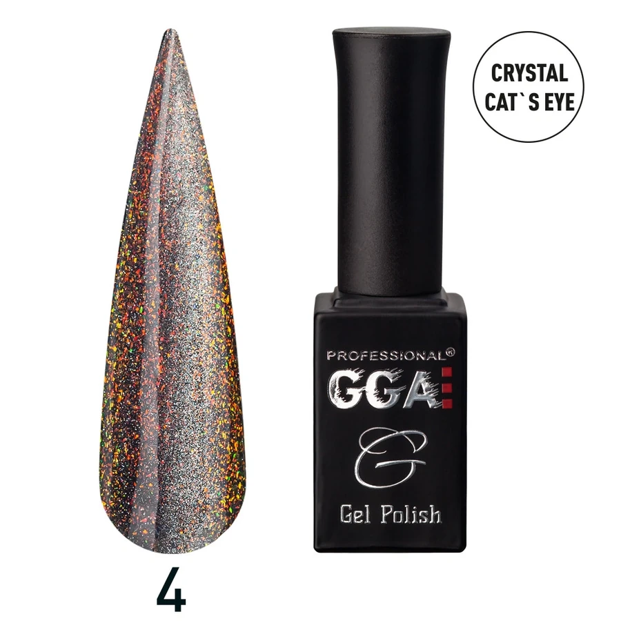 Гель-лак GGA Professional Gel Polish Crystal Cat`s eye № 04 Мускатний горіх 10 мл