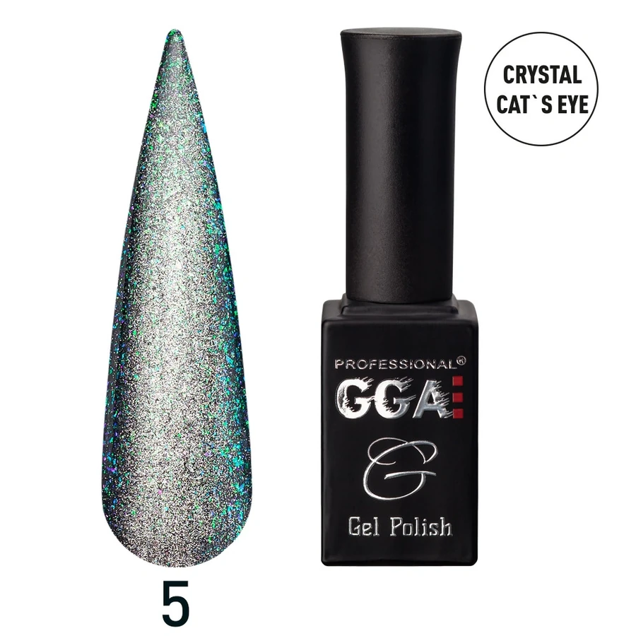 Гель-лак GGA Professional Gel Polish Crystal Cat`s eye № 05 Цукіні 10 мл